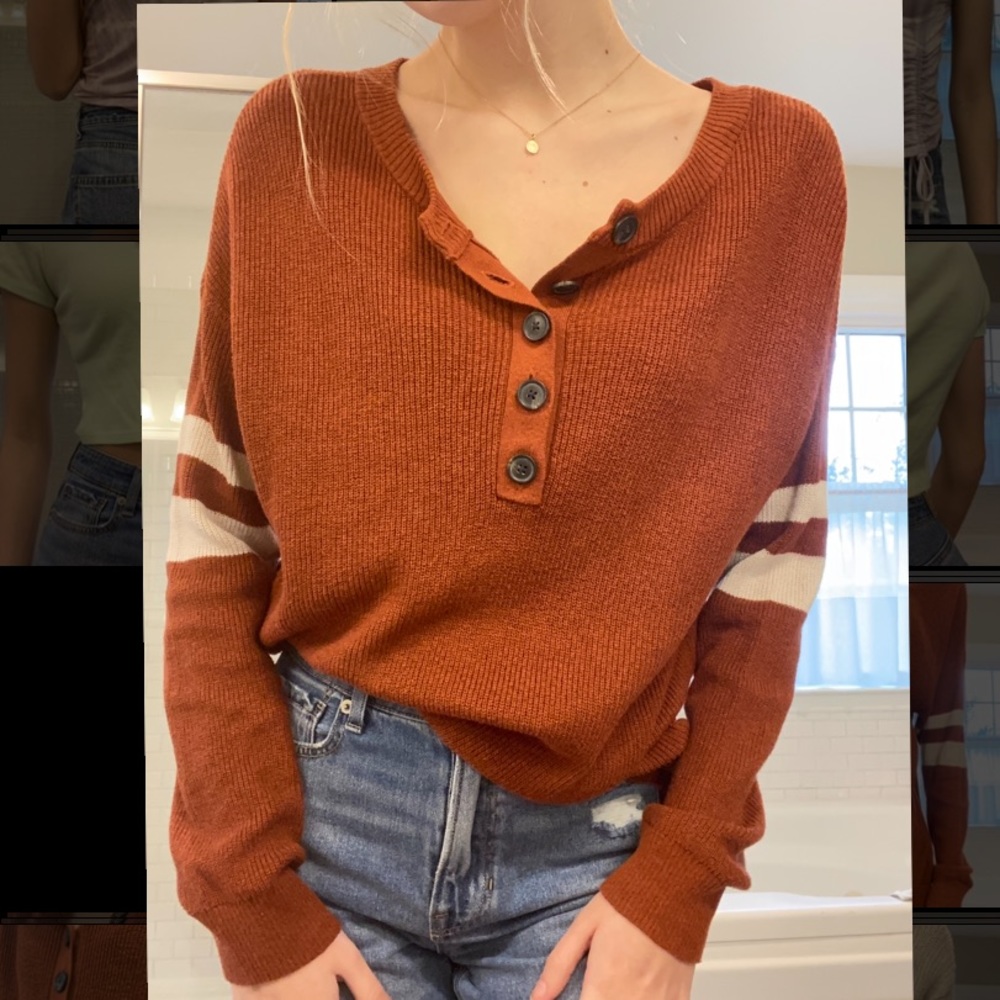 Button Henley sweater